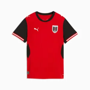 Front view of women's Austria home football shirt 2026 fan version.