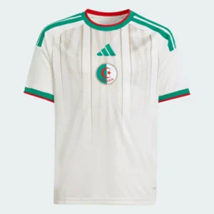 Front view of Algeria 2026 World Cup kids soccer kit with jersey and shorts.
