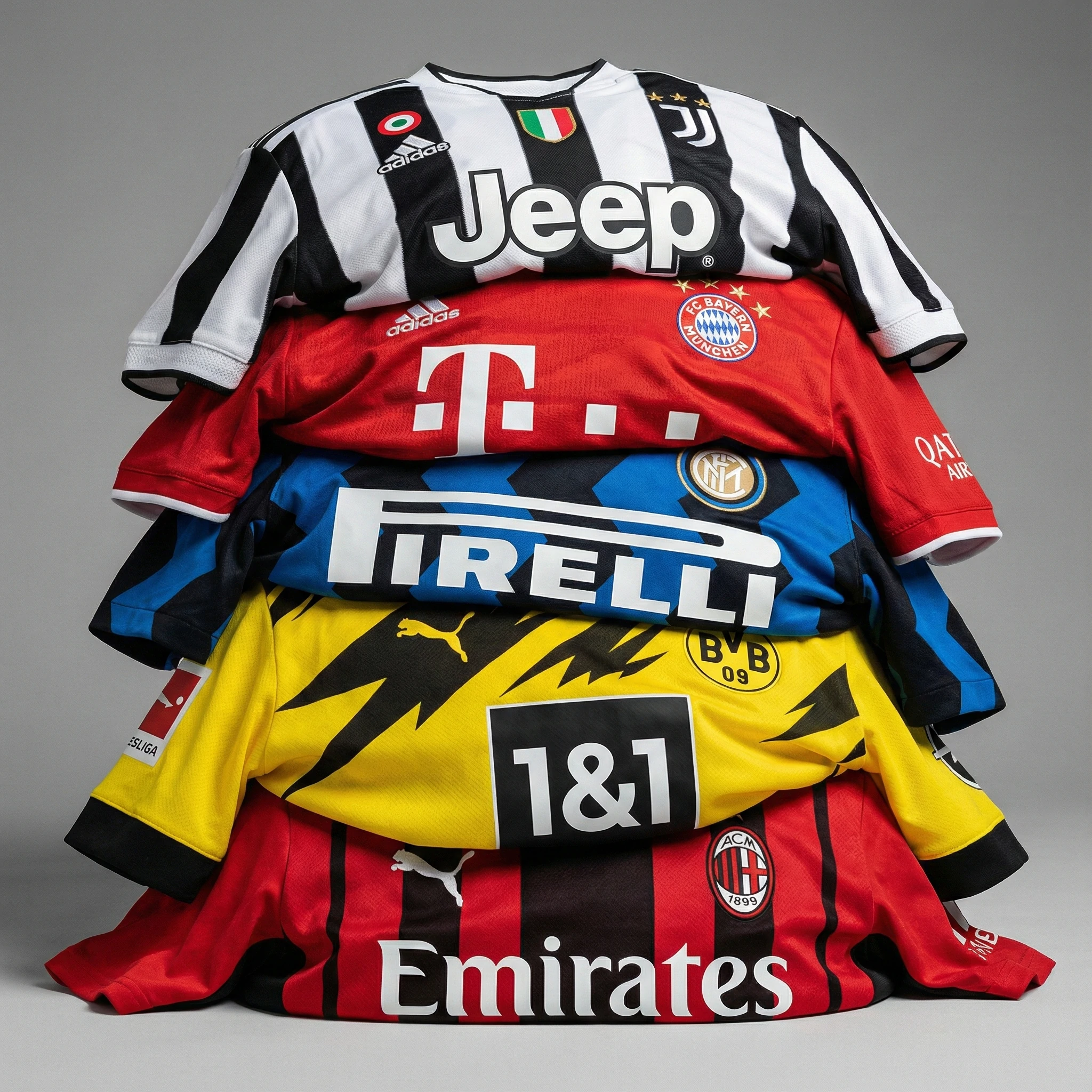 Global club football jerseys wholesale, including Serie A, Bundesliga, and Ligue 1.