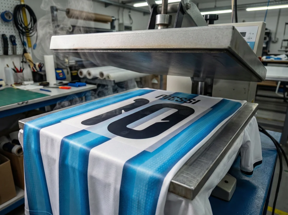 Custom name and number printing service for wholesale soccer kits.