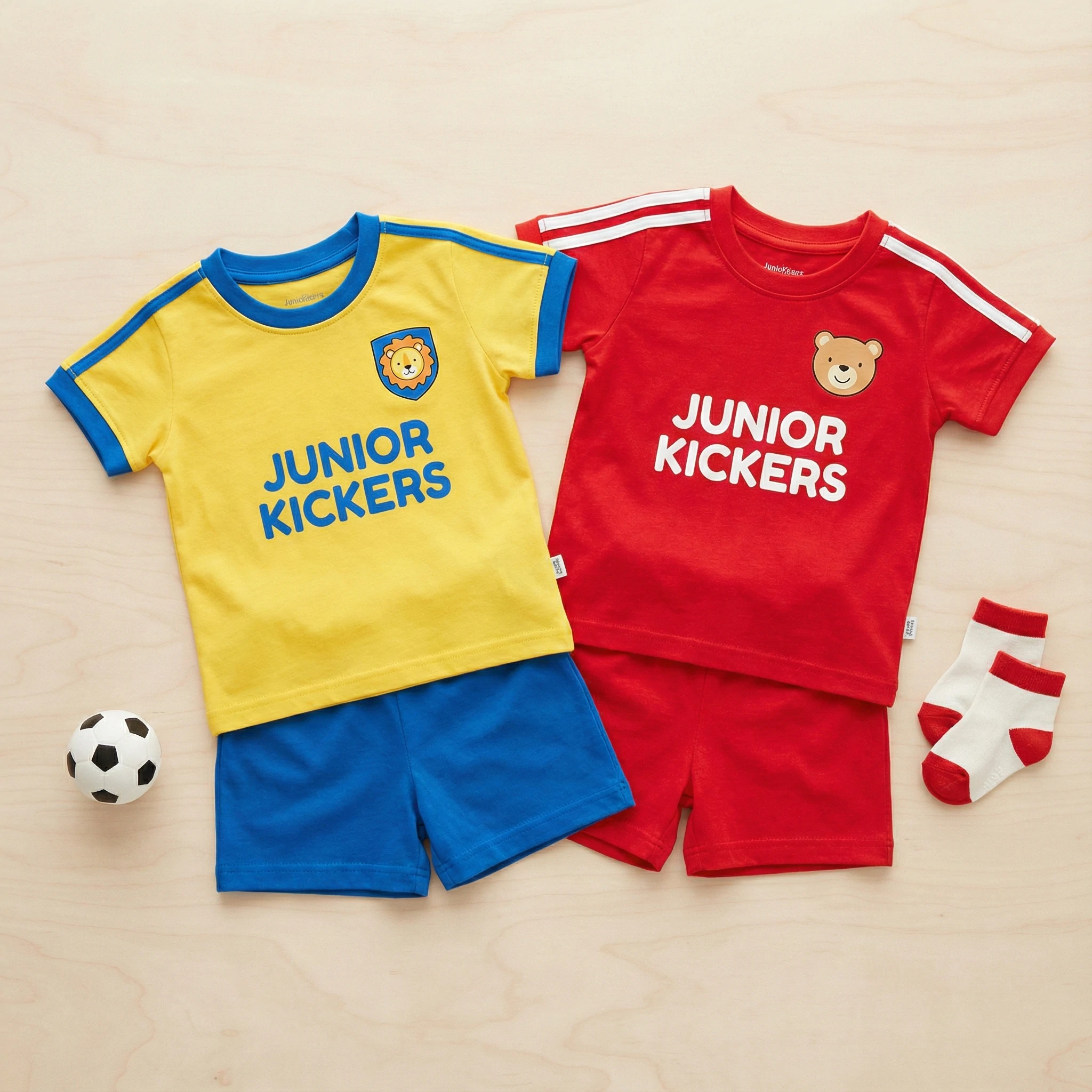 High-quality kids football kits and youth soccer uniforms for wholesale.