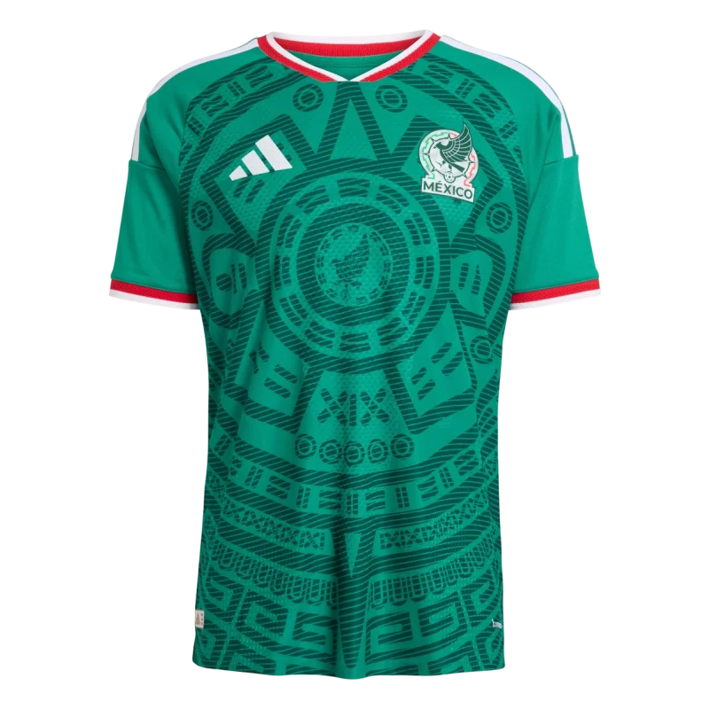 Front view of authentic Mexico 2026 World Cup home soccer jersey player version with slim fit design.